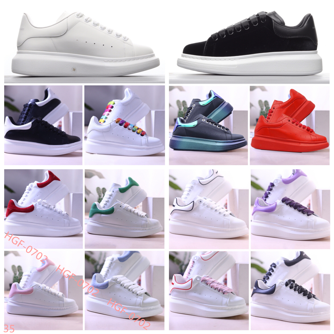 

2021 Fashion men women velvet black shoe alexander mcqueen platform oversized Leather mcqueens Casual shoes sports shoe 36-44 mc0045