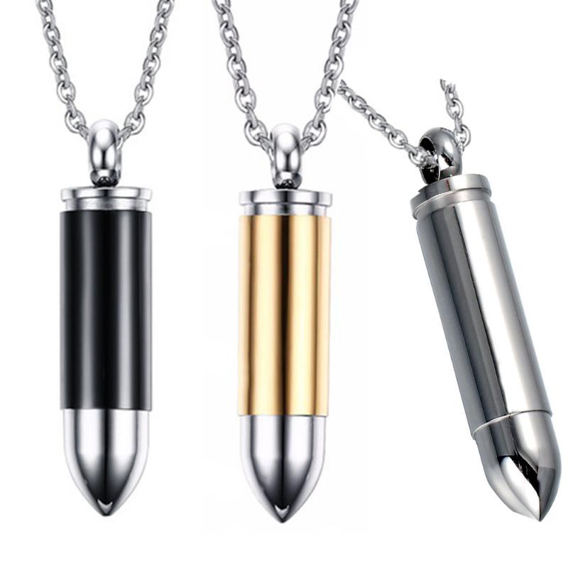 Pendant Necklaces Punk 3 Colors Shape Stainless Steel Cremation Necklace Pets Keepsake Urns For Ashes Gold Color Jewelry-image-706676992