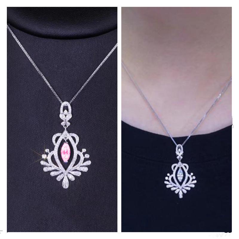 

Pendant Necklaces Top Quality Silver Plated Necklace Girl Zircon Flower Accessories Fashion Lady Crystal For Women Choker