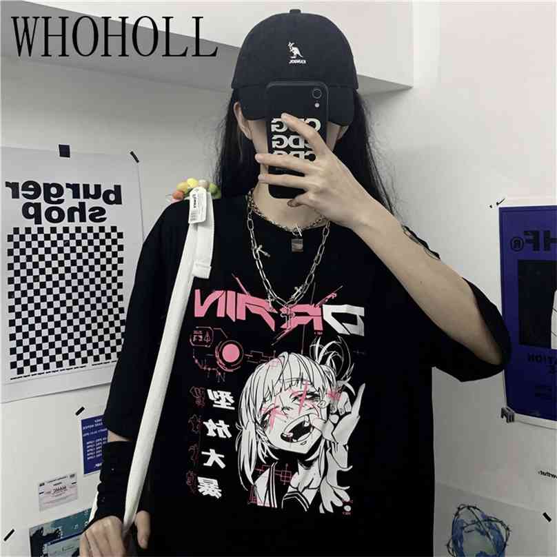 

Summer Goth Sexy Female Tee Aesthetic Loose Women T-shirt Punk Dark Grunge Streetwear Ladies Top Gothic Tshirts Harajuku Clothes 210720, Black