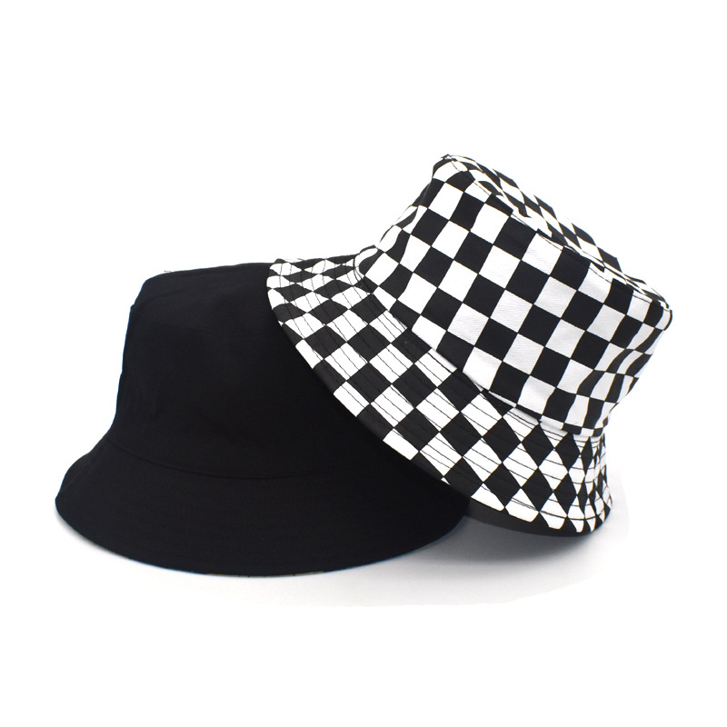 

Black White Cow Print Bucket Hats for Women Men Celtics Tophats Summer Fruits Printed Fishman Hat Girls Travel Plaid Panama Inside-out Sun hat, Pineapple & white