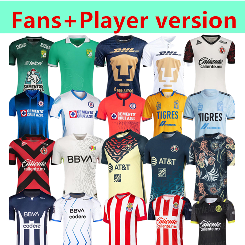 

21 22 MX liga Club America Soccer Jerseys 2021 all star UNAM Third LEON NAUL Tigres Chivas Guadalajara Xolos Tijuana Cruz Azul kit Camisas d, Black;yellow