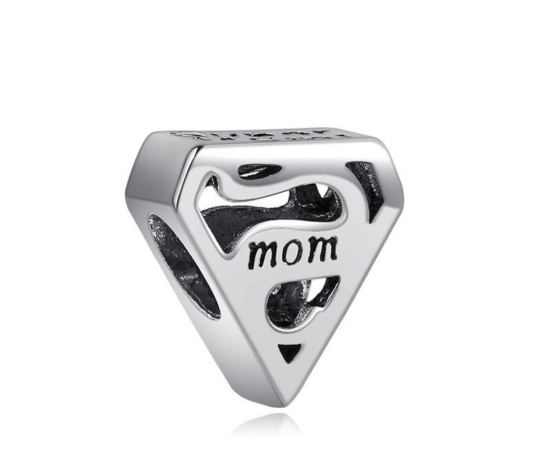 

Fits Pandora Sterling Silver Bracelet 30pcs Super Mom Beads Charms For European Snake Charm Chain Fashion DIY Jewelry Wholesale