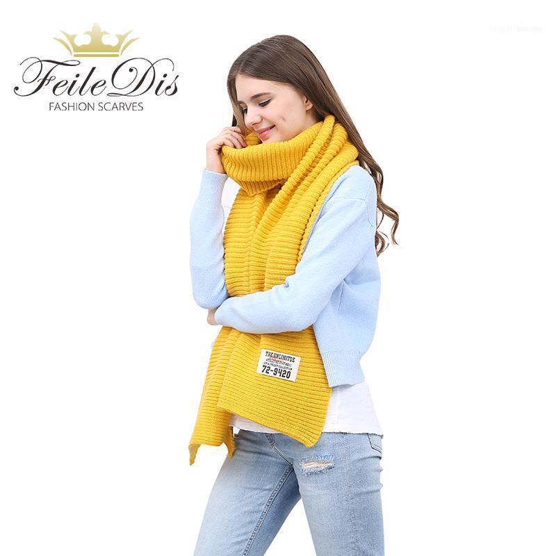 

[FEILEDIS]women Winter Scarves And Wraps Red Cashmere Knitted Scarf For Women Large Big FD1971