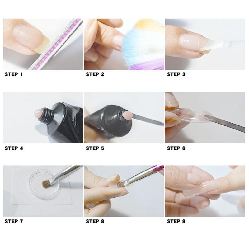 

Nail Gel Files Brush Extension Builder Set Kit K3NE, Red;pink