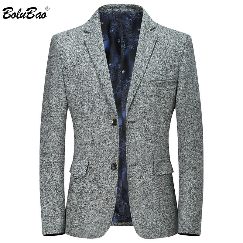 

BOLUBAO Brand Casual Blazer Men Spring Autumn Men Trend Wild Slim Retro Suit Blazer Fashion Solid Color Formal Blazers Male 210518, Black