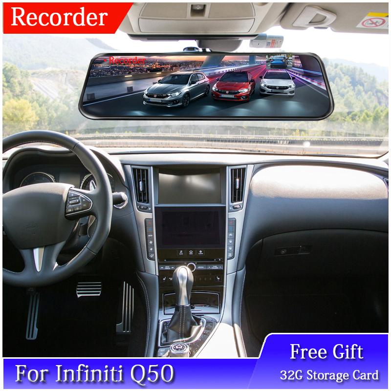

Backup Camera For Infiniti Q50 Q50L HD 1296P Mirror Dash Front And Rear Touch Screen Night Vision Driving Video Recorder Car Dvr DVRs