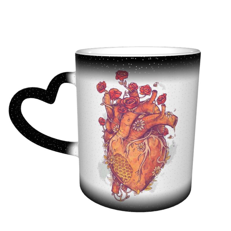 

Mugs Flowers Mug Creative Classic Ceramic Espresso That Changes Color Cups