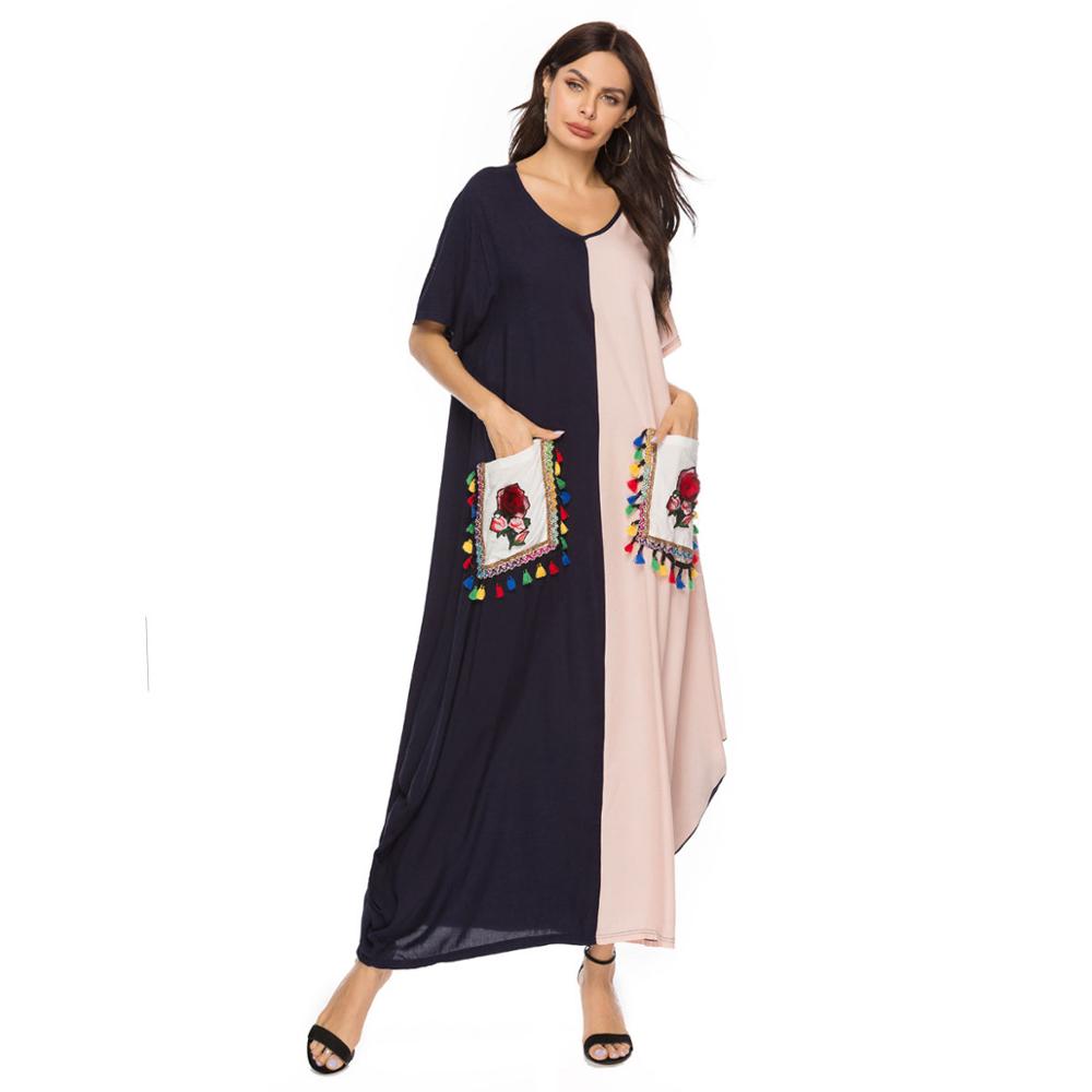

Ramadan Abaya Dubai Islamic Clothing Women Dress 2021 Summer Ethnic Maxi Dress Poets Ropa Kaftan Gowns Musulman Ensemble Robe
