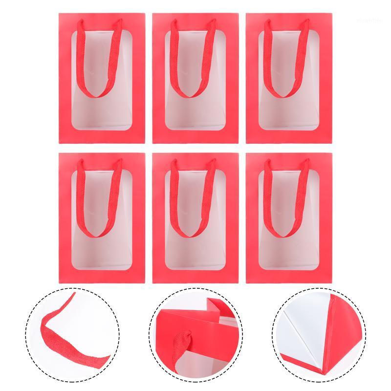 

Gift Wrap 6Pcs Chic Christmas Pouch Thick Xmas Open Window Present Bag Paper