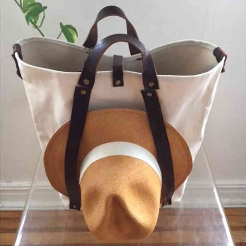 

Hat Tote Beach Bag With Double Straps For holding Hats