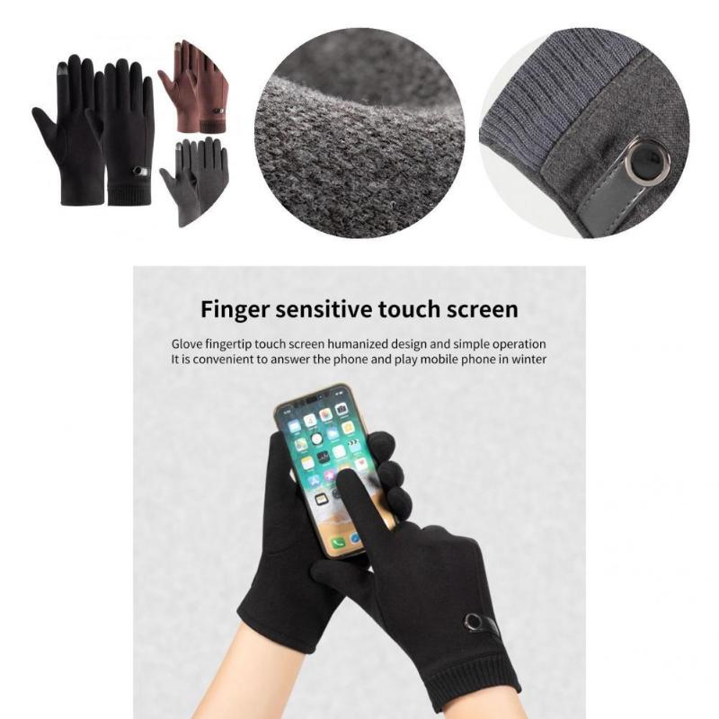 

Five Fingers Gloves Winter Touch Screen Great Plush Velvet Warm Knitted Women
