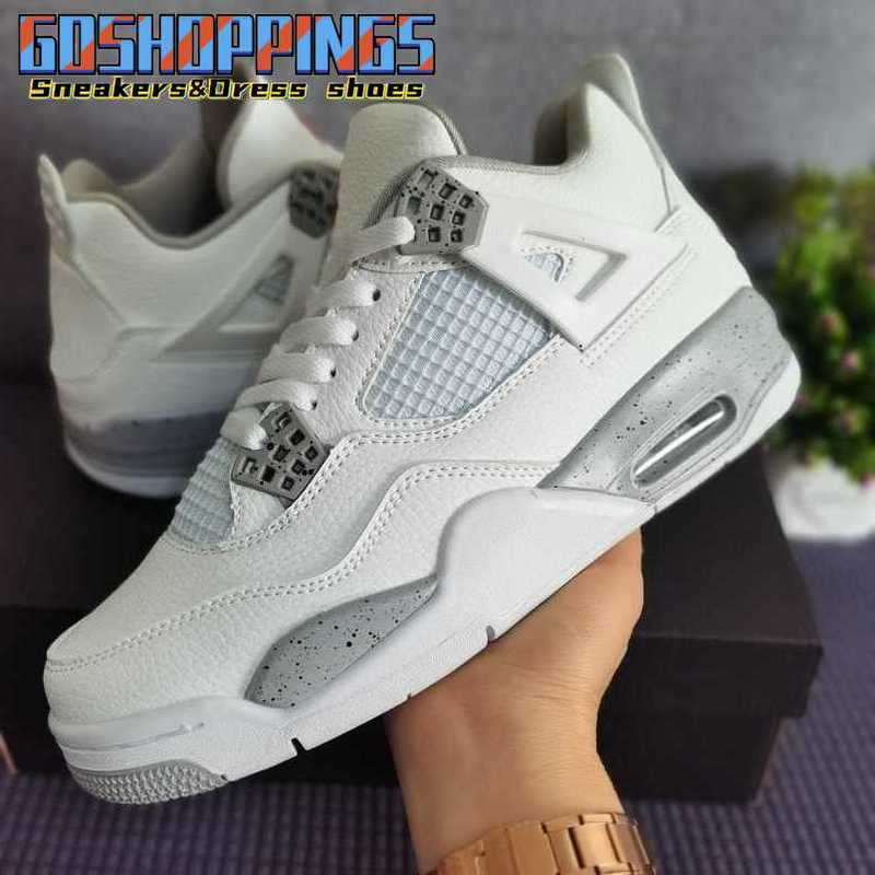 

sell White Oreo jumpman 4 mens shoes high quality Tech Grey Black Fire Red 4s men women trainers sneakers US5.5-13