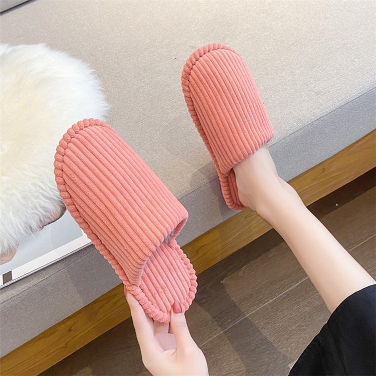

Slippers Fashion Home Winter Shoes For Women 2021 Flats Keep Warm 5 Colors Size 36-41, Beige