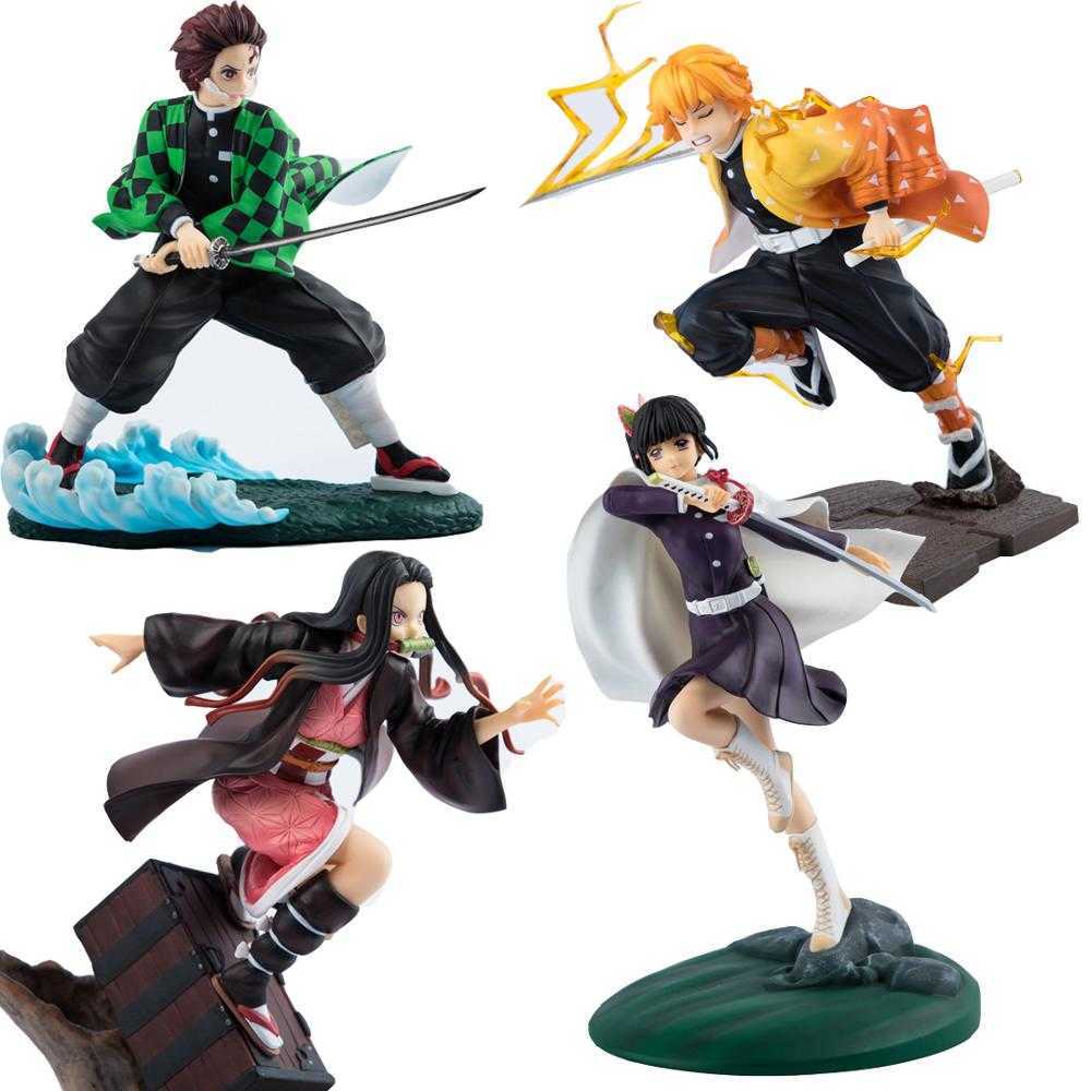 

Anime Demon Slayer Kimetsu no Yaiba Kamado Nezuko Tsuyuri Kanao Agatsuma Zenitsu Kamado Tanjirou PVC Action Figure Toy Doll Gift Q0722, No retail box