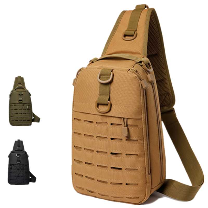 

Stuff Sacks 2021 Shoulder Bag Military Army Tactical Sling Backpack Camping Hiking Camouflage Chest Messenger Hunting, Dark khaki