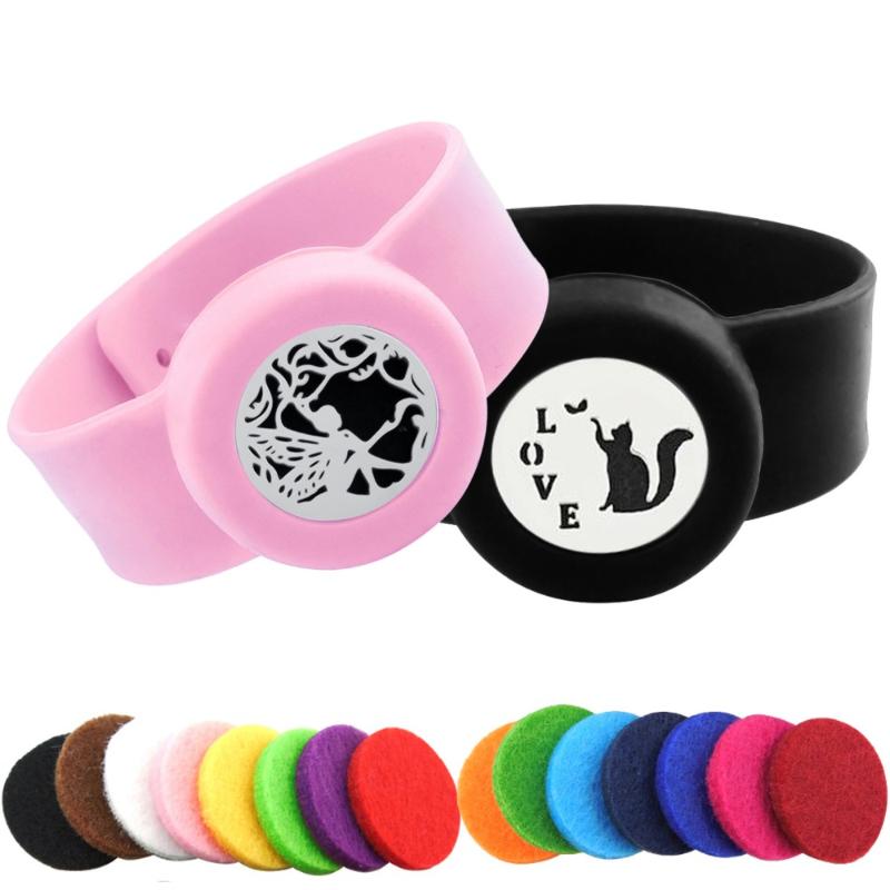 

Beaded, Strands Fairy Stainless Steel Aroma Locket Kids Adjustable Essential Oil Bangle Children Men Women Diffuser Silicone Bracelets, Black