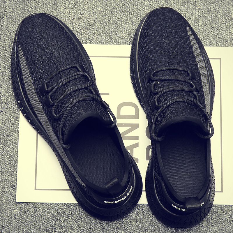 

Summer Breathable 2020 New Trendy Casual Flying Woven Coconut Shoes Mens Fashion Shoes Spring Versatile Mesh Sneakers for Men, White