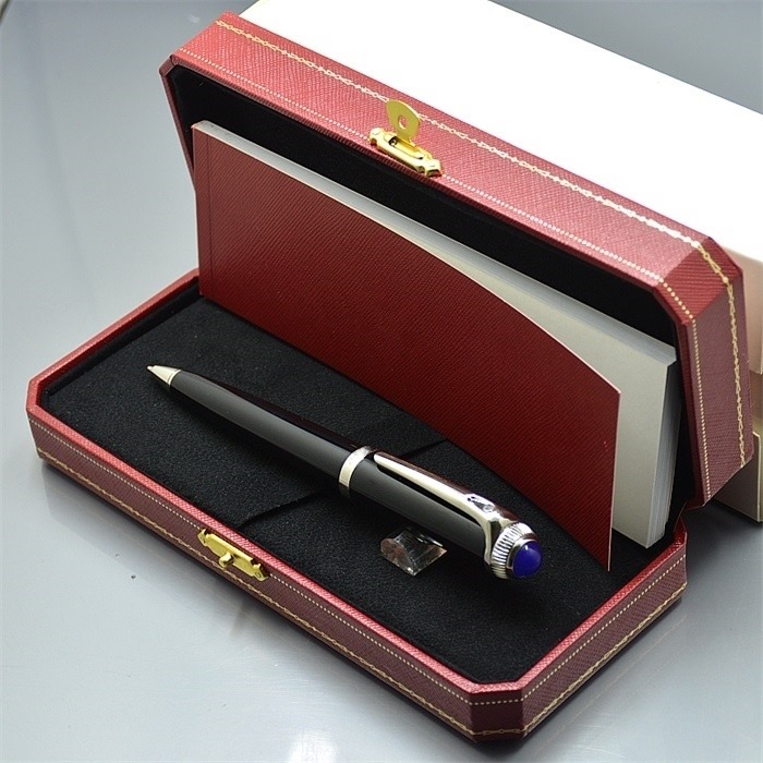 

High quality Black Resin and Metal Ballpoint pen Luxury sapphire desigh stationery office school supplies Writing Smooth Ball pens As Christmas Gift, As picture shows