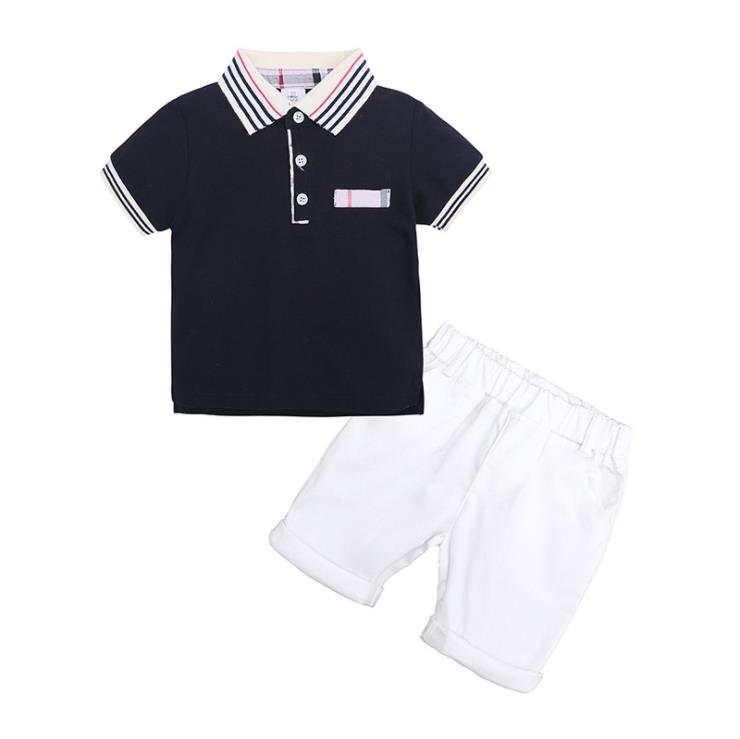 

Fashion Children Clothing Boys Sports Outfits Summer Kids Boy Clothes Cotton Short Sleeve Tops Shorts Baby Clothes 2-6Years, Black