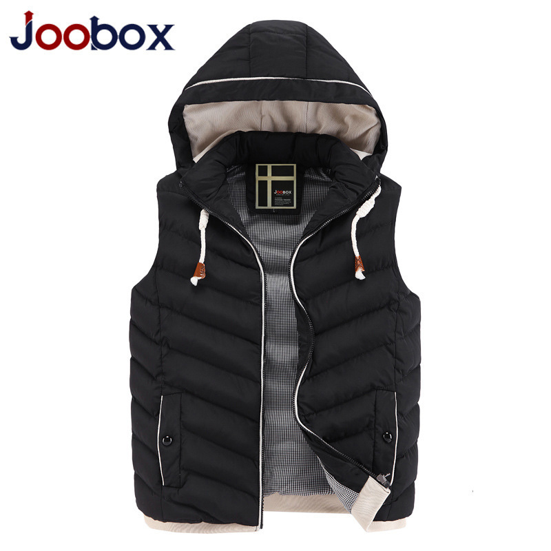

Brand Colete Men Stylish Autumn Winter Warm Slim Fit Vest Men High Quality Hood Warm Sleeveless Jacket Waistcoat Male 210518, Black