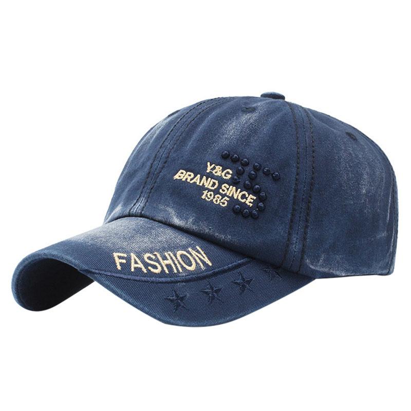 

Retro Style Baseball Cap Letter Embroidered Denim Hat Headwear Outdoor Sportswear With Adjustable Back Closure Hats, Black;white