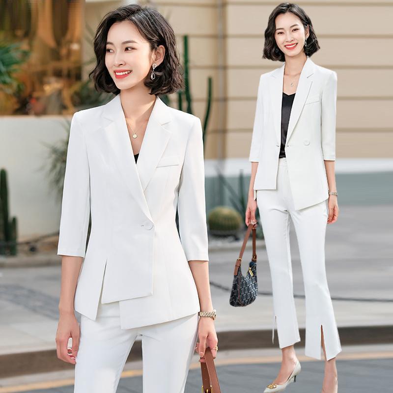 

Women' Two Piece Pants Women 2021 Spring Fashion Girl Pant Suits Female Long Sleeve OL Work 2 Sets Ladies Slim Jacket Blazer And Trouser Y2, Guolv