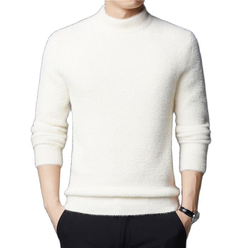 

Men's Sweaters Sweater Oversize Clothing Fall Pullover Bottom Casual + Cheny Plus Fleece Solid 7 Colors -4X, White;black