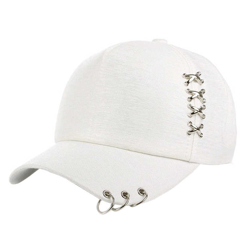 KPOP Hat  Piercing Ring Baseball Adjustable Cap Hip Hop Snapback Cap Fashion QY