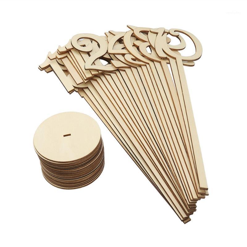 

Party Decoration 25pcs Wooden Table Numbers With Holder Base For Wedding Events Catering