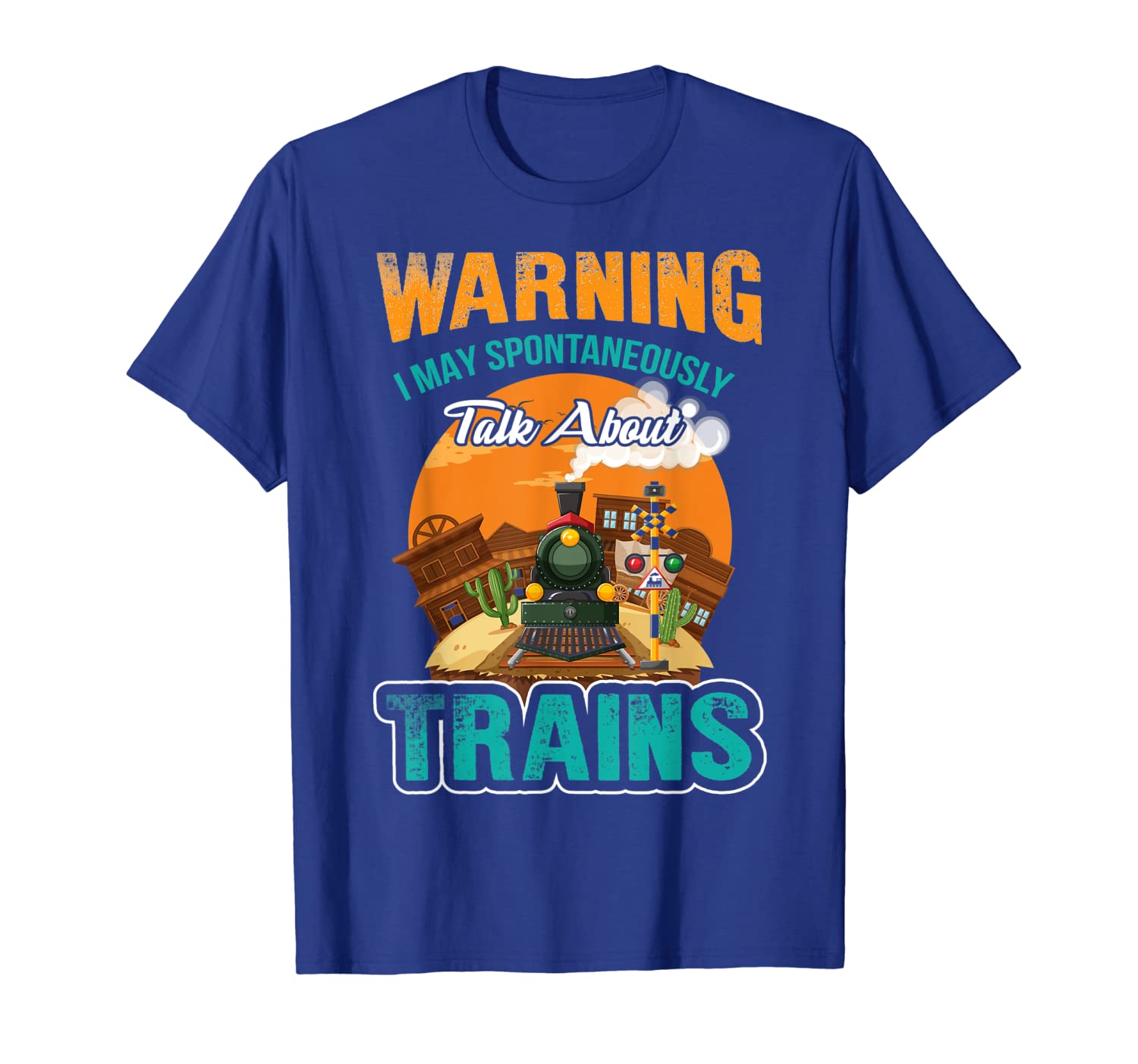 

warning i may spontaneously talk about trains tshirt gift, White;black