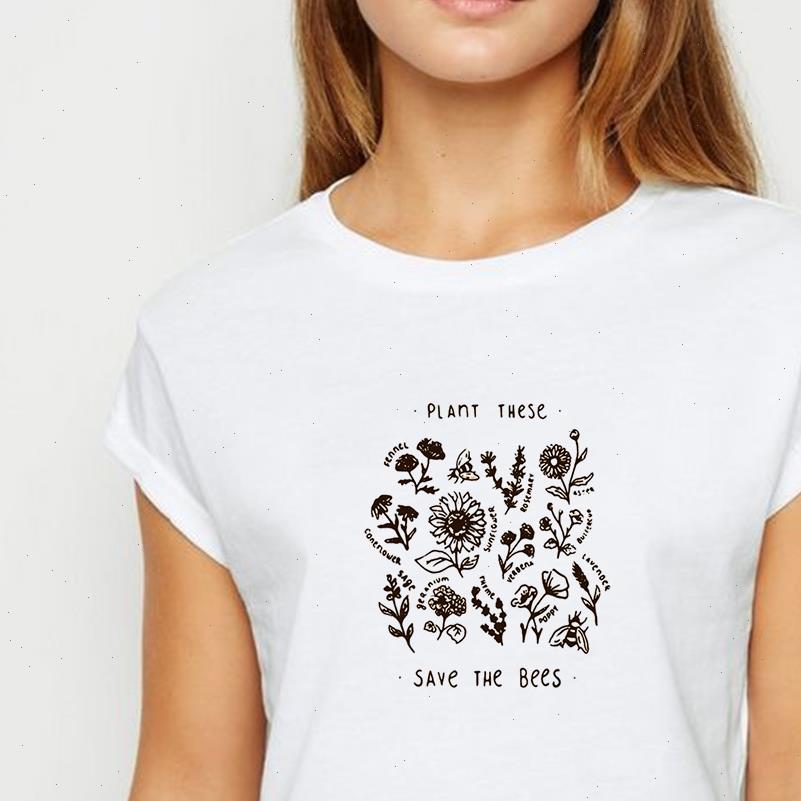 

womens t shirt women vegetarian save the bees shirts loose spring summer white harajuku round collar