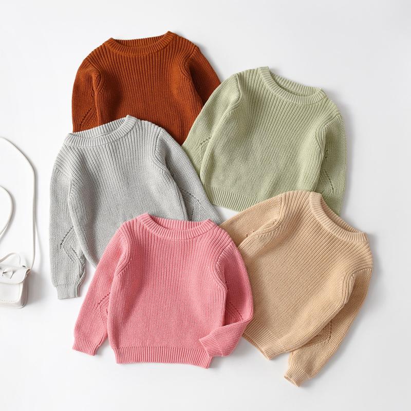 

Pullover Infant Toddler Baby Girl Boy Knit Sweater Blouse Sweatshirt Warm Crewneck Long Sleeve Tops Fall Winter Clothes For Kids, Beige
