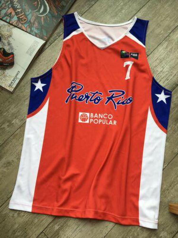 

New Carlos Arroyo #7 Puerto Rico National Basketball Jerseys print CUSTOM any name number 4XL 5xl 6XL jersey, Black;red