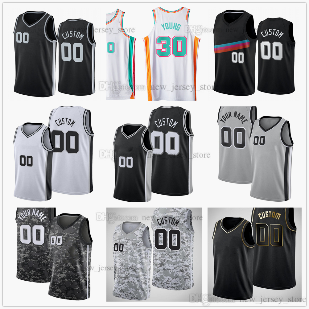 

Custom Printed Diamond 75th Basketball Jerseys 4 Derrick 5 Dejounte White Murray 30 Thaddeus Young 24 Devin Vassell 11 Joshua Primo 17 Doug McDermott 1 Lonnie Walker