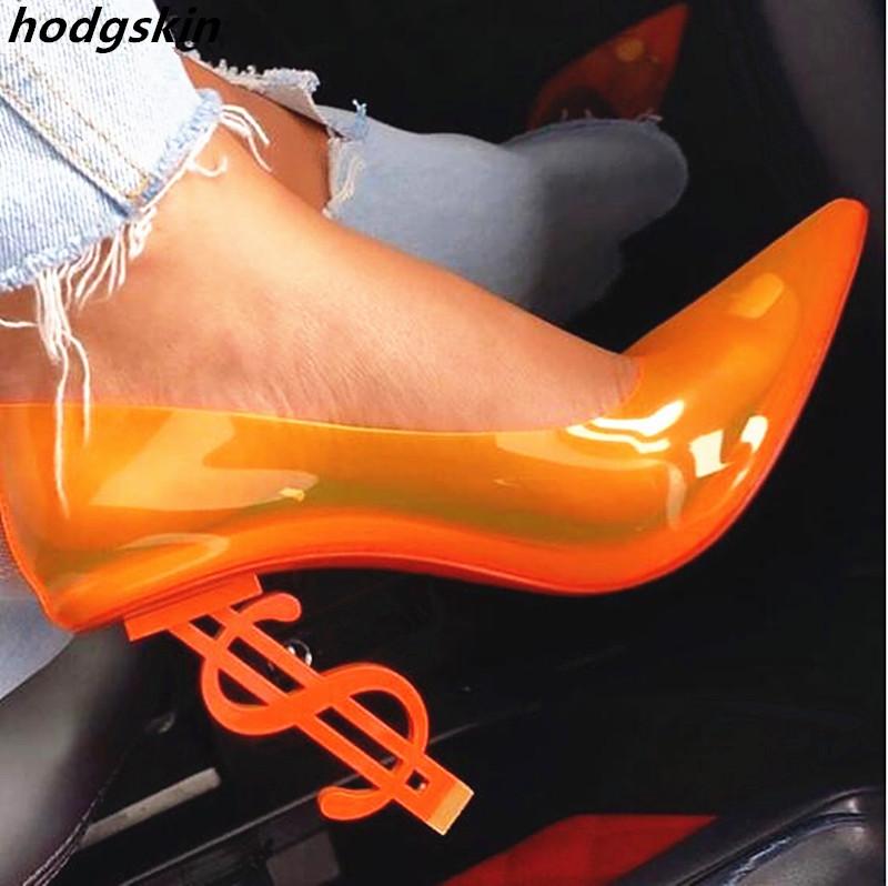 

Orange Clear PVC Pumps Women Stiletto High Heels Transparent Sexy Ladies Shiny Pointed Toe Special Design Party Shoes Dress, Black