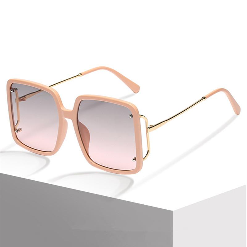 

Sunglasses 2021 Fashion Metal Accessories Street Glasses Brand Design Oversize Sun Vintage Black UV400