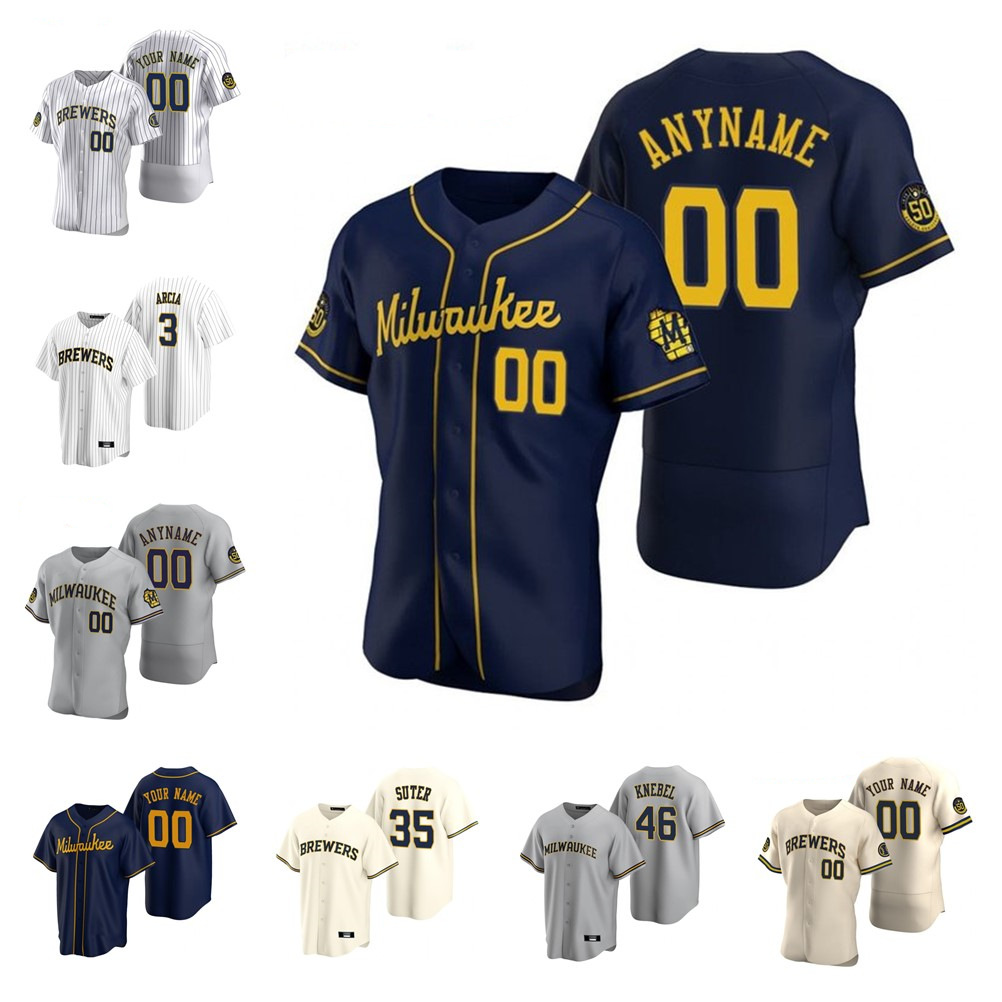 

56 Aaron Wilkerson Jersey Adrian Houser 38 Dan Jennings 50 Jacob Barnes 68 Nottingham 24 Jesus Aguilar 2021 Baseball Jerseys Custom, Blue;black