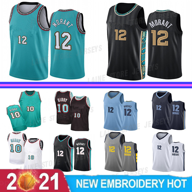 

12 Ja Morant Basketball Jersey Mike 10 Bibby 75th 2021 City Throwback To Vancouver Retro Uniform Jerseys, Grey mens