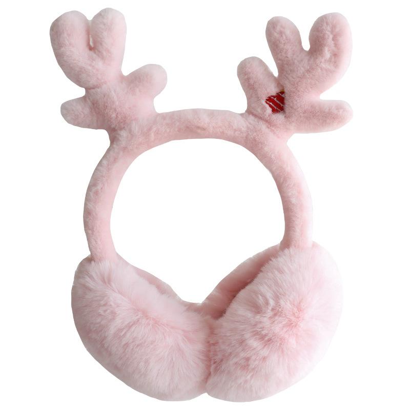 

Berets OIMG Winter Ladies Riding Windproof And Cold-Proof Artificial Fur Keep Warm Protect Antler Earmuffs, White