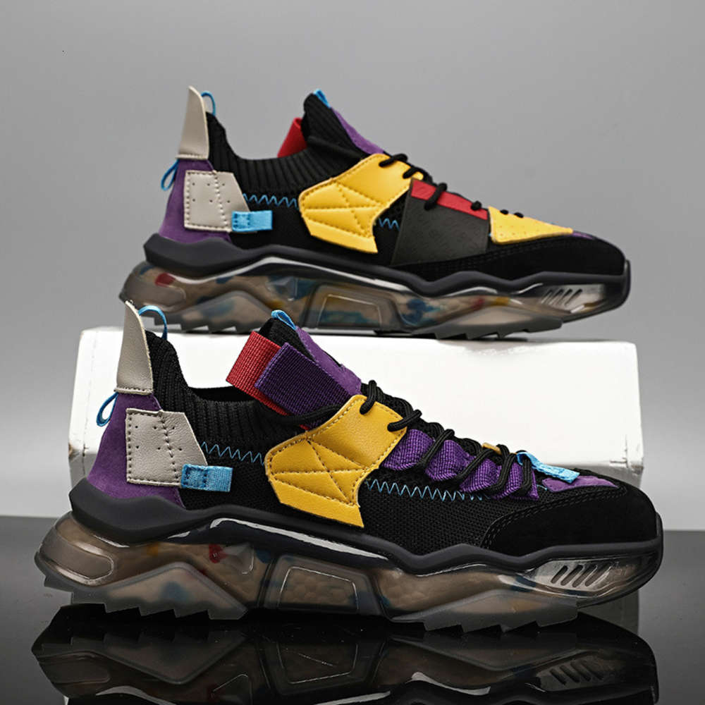 

Casual shoes Big size men's shoes summer new popcorn sports fashion casual breathable daddy I6VP, Black