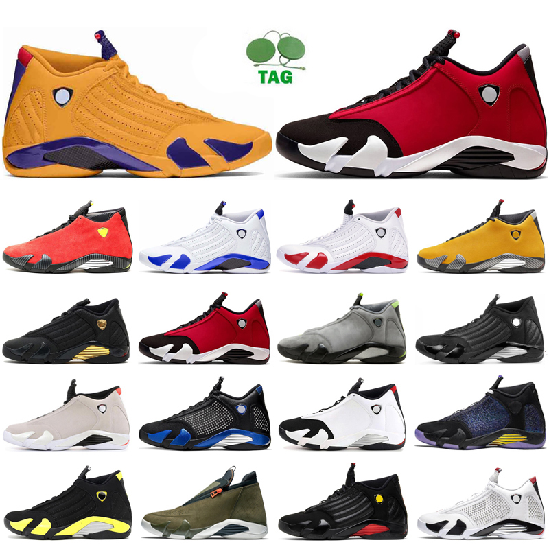 

2021 14s Jumpman Basketball Shoes Mens Trainers 14 University Gold Gym Red Bred Toe Candy Cane Thunder Utility Black outdoor sport sneakers, #1 university gold