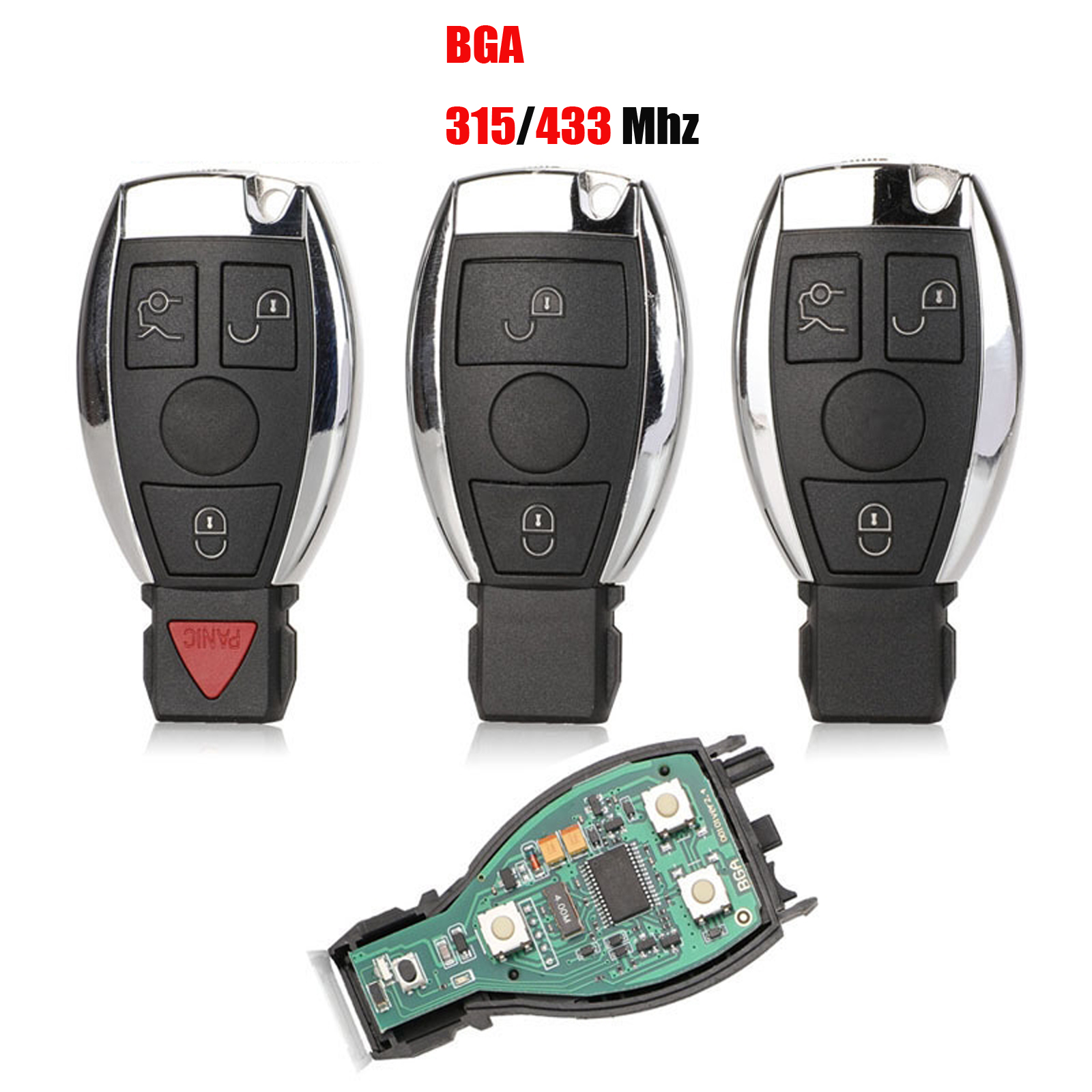 

Smart Remote Key For Mercedes Benz Year 2000+ Supports Original NEC and BGA 315MHz Or 433.92MHz 3 Buttons