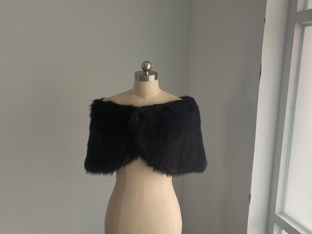 

Wraps & Jackets Winter Fur Wrap Bride Faux Shawl Wedding Women Bridal Cape Jacket Evening Boleros, White