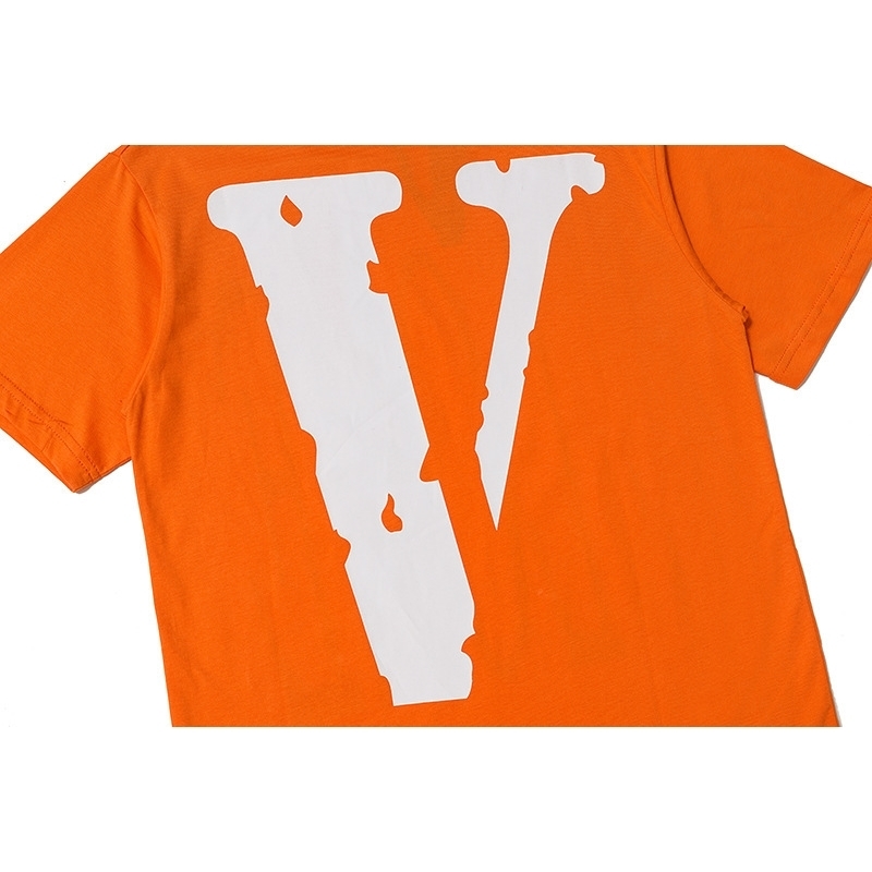 

68% 2021 orange fabric couple's white v-large printing cotton round neck Pullover Short Sleeve T P6AI VYAW