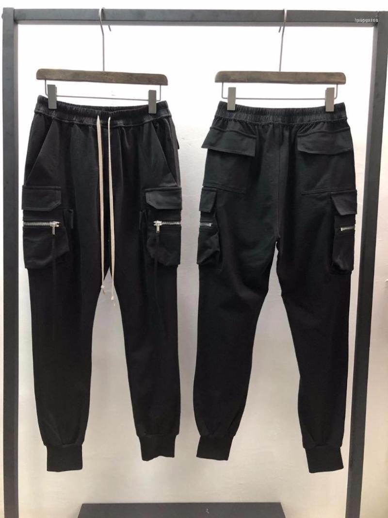 

19ss Owen Seak Men Casual Hallen Pants 100% Cotton Gothic Men's Clothing Sweatpants Spring Women Solid Loose Size XL1, Black