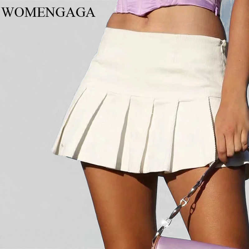 

Summer European Fashion Girl Short Pleated Skirt High Waist Mini Sexy Womens Female MVPV 210603, Black