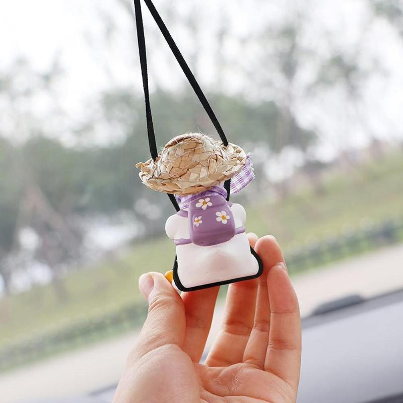 

Interior Decorations Car Pendant Cute Anime Little Duck Swing Auto Rearview Mirror Hanging Ornaments Decoration Accessories For Girls G Y2l6