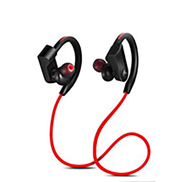

Sports bluetooth headset wireless earbuds waterproof stereo phone with microphone, Red
