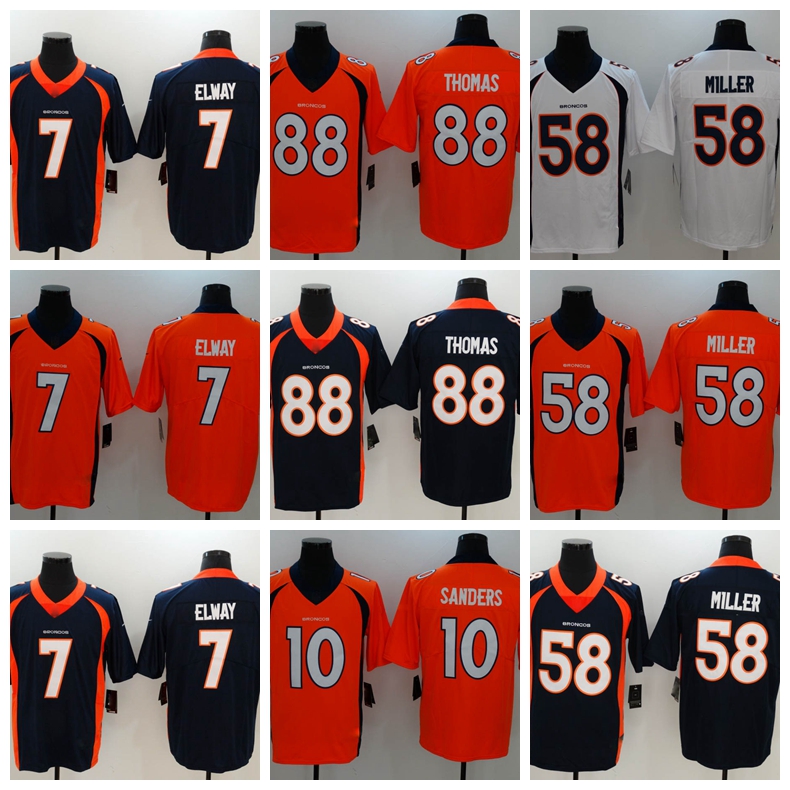 

DenverBroncosMen's Albert Okwuegbunam Orange Thomas Miller Elway Sanderds Vapor Limited White Jersey, Black